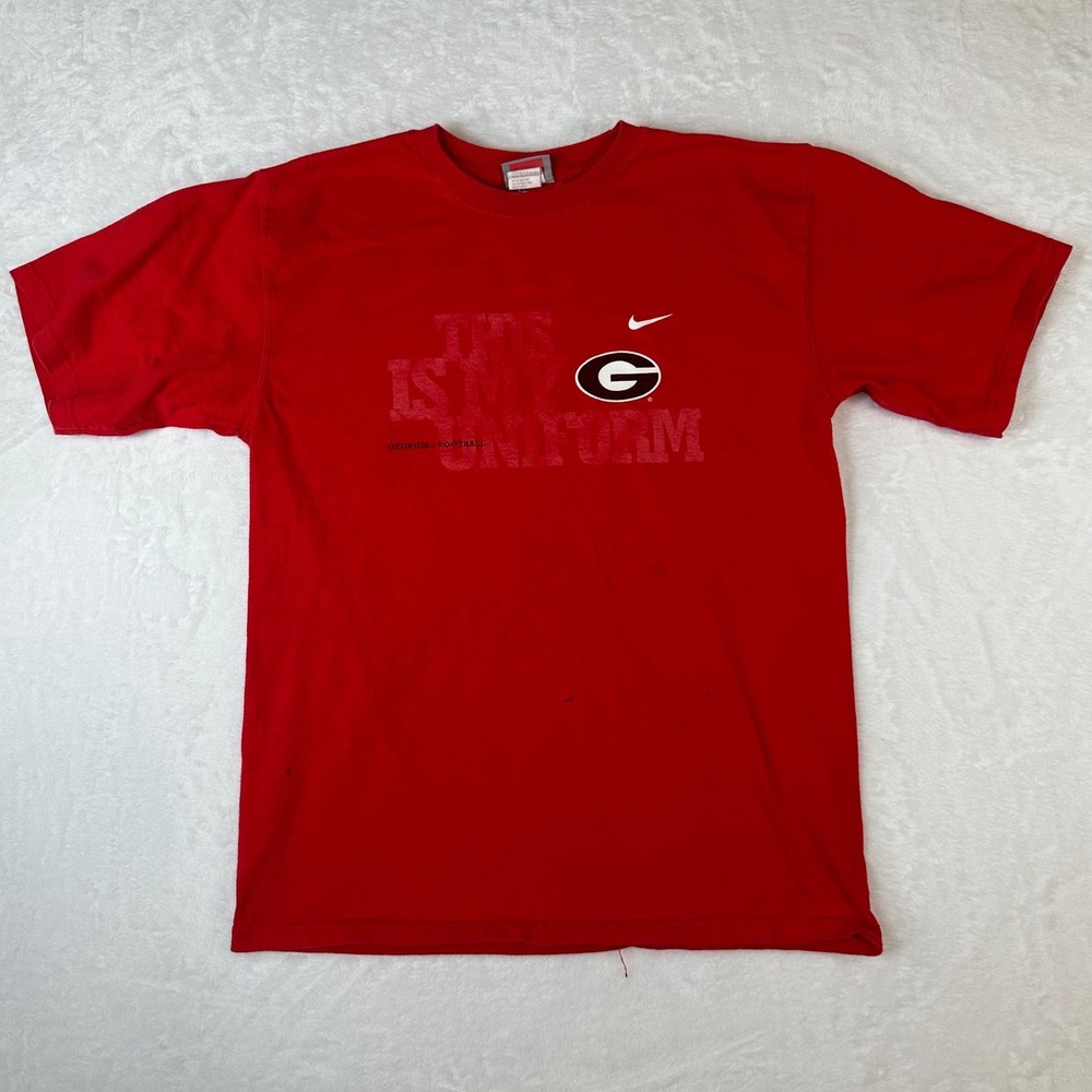 Nike Team Georgia Bulldogs Football T-Shirt Red Mens Large This Is My Uniform